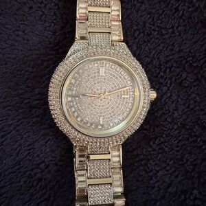 Michael Kors Women's Camille Pavè Yellow Gold-Tone Watch MK-5720